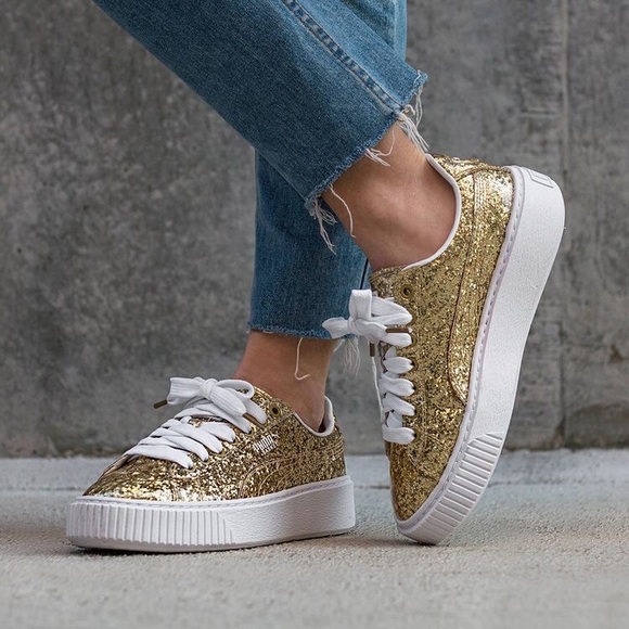 puma basket platform glitter puma basket platform glitter